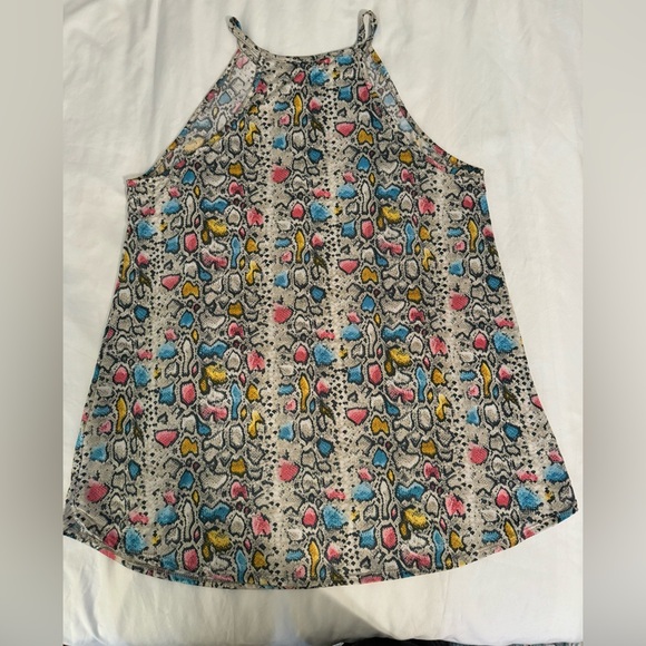 вомвом Tops - BOMBOM Women’s Leopard Pink/Blue/Gray Tank ~ Size XL
